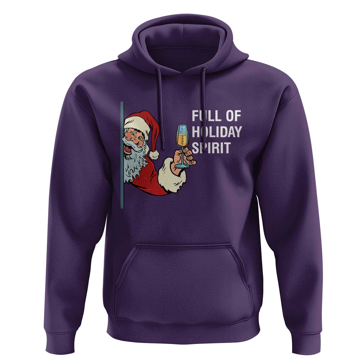 Funny Christmas Wine Hoodie Full Of Holiday Spirit Santa