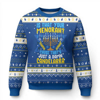 Funny Is That your Menorah Cause That's Just A Damn Candelabra Hanukkah Ugly Sweater Chanukah Menorah - Wonder Print Shop