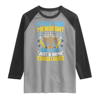 Funny Is That your Menorah Cause That's Just A Damn Candelabra Raglan Shirt Hanukkah Menorah - Wonder Print Shop
