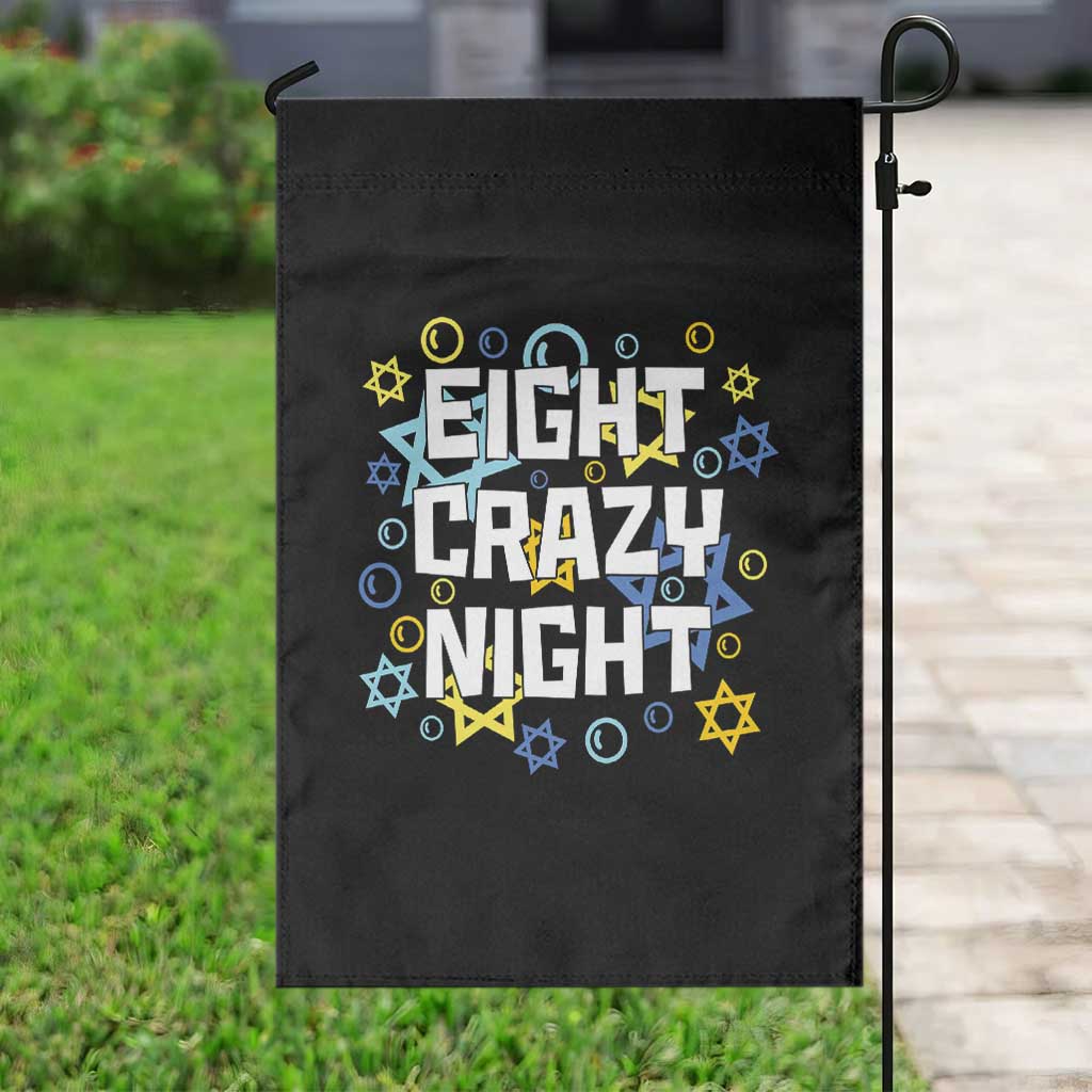 Funny Hanukkah Eight Crazy Night Garden Flag Jewish Hebrew Chanukah David Stars - Wonder Print Shop