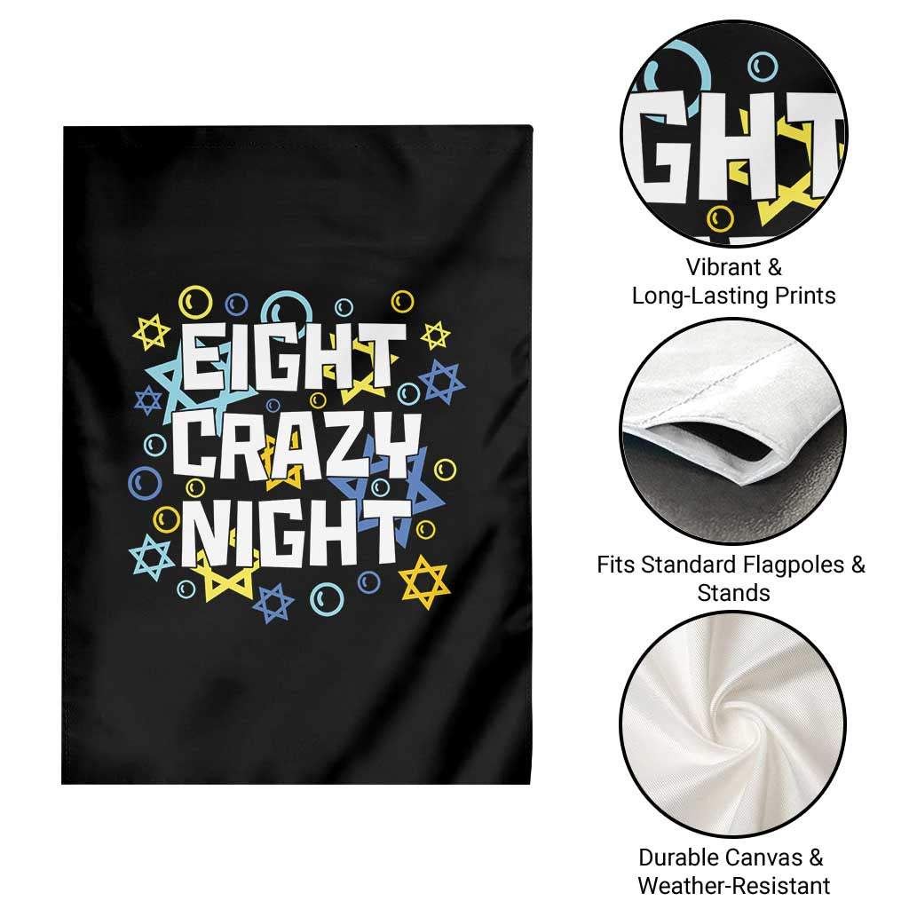 Funny Hanukkah Eight Crazy Night Garden Flag Jewish Hebrew Chanukah David Stars - Wonder Print Shop