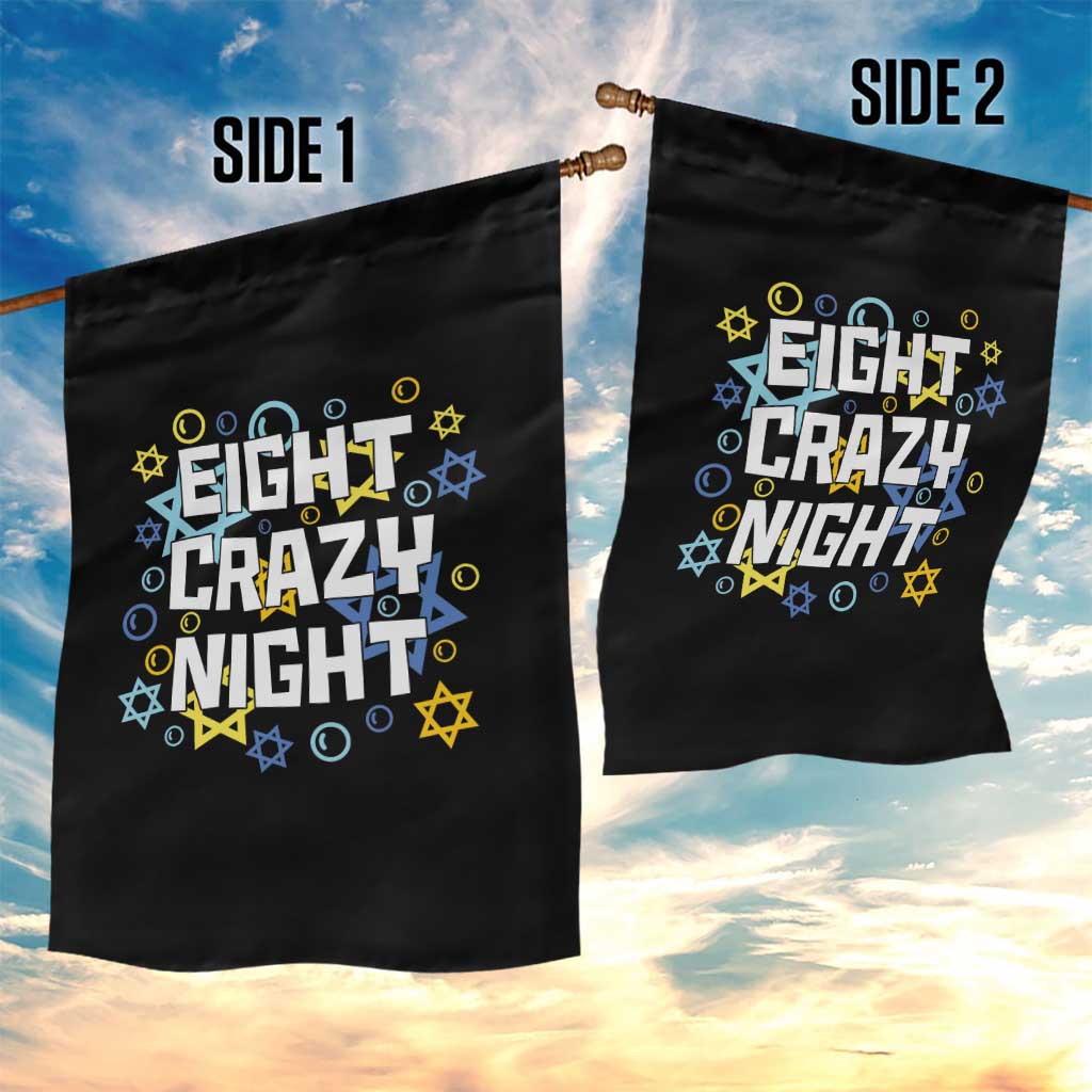 Funny Hanukkah Eight Crazy Night Garden Flag Jewish Hebrew Chanukah David Stars - Wonder Print Shop