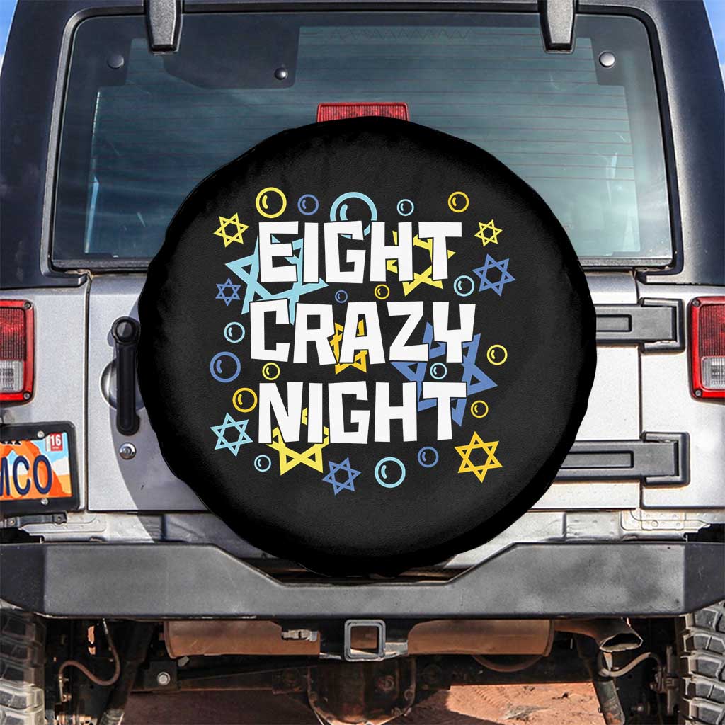 Funny Hanukkah Eight Crazy Night Spare Tire Cover Jewish Hebrew Chanukah David Stars - Wonder Print Shop