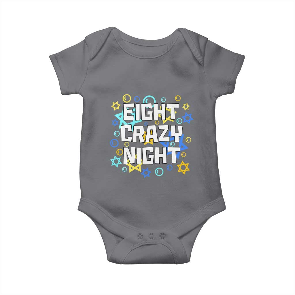 Funny Hanukkah Eight Crazy Night Baby Onesie Jewish Hebrew Chanukah David Stars - Wonder Print Shop