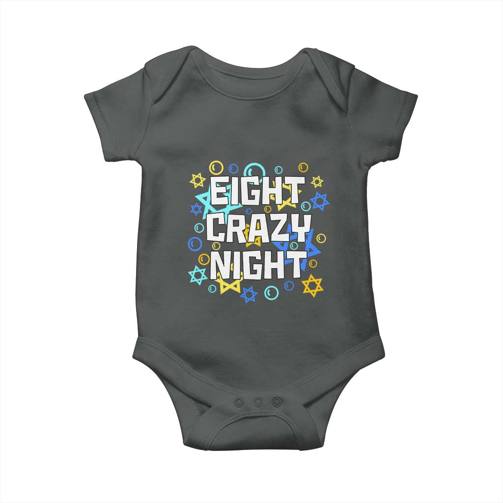 Funny Hanukkah Eight Crazy Night Baby Onesie Jewish Hebrew Chanukah David Stars - Wonder Print Shop