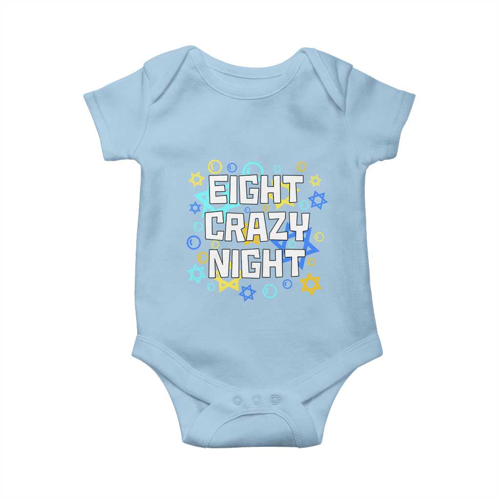 Funny Hanukkah Eight Crazy Night Baby Onesie Jewish Hebrew Chanukah David Stars - Wonder Print Shop