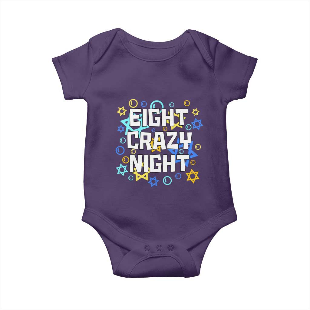 Funny Hanukkah Eight Crazy Night Baby Onesie Jewish Hebrew Chanukah David Stars - Wonder Print Shop