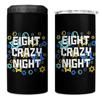 Funny Hanukkah Eight Crazy Night 4 in 1 Can Cooler Tumbler Jewish Hebrew Chanukah David Stars - Wonder Print Shop