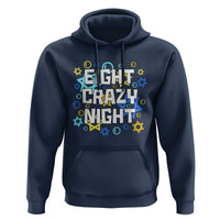 Funny Hanukkah Eight Crazy Night Hoodie Jewish Hebrew Chanukah David Stars - Wonder Print Shop
