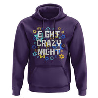 Funny Hanukkah Eight Crazy Night Hoodie Jewish Hebrew Chanukah David Stars - Wonder Print Shop