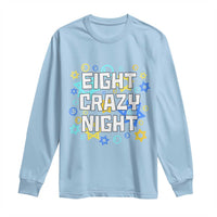 Funny Hanukkah Eight Crazy Night Long Sleeve Shirt Jewish Hebrew Chanukah David Stars - Wonder Print Shop