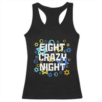 Funny Hanukkah Eight Crazy Night Racerback Tank Top Jewish Hebrew Chanukah David Stars - Wonder Print Shop