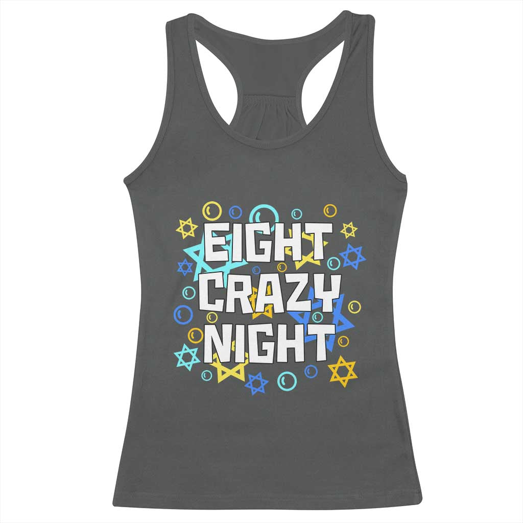Funny Hanukkah Eight Crazy Night Racerback Tank Top Jewish Hebrew Chanukah David Stars - Wonder Print Shop
