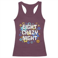 Funny Hanukkah Eight Crazy Night Racerback Tank Top Jewish Hebrew Chanukah David Stars - Wonder Print Shop