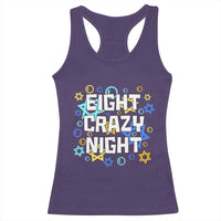 Funny Hanukkah Eight Crazy Night Racerback Tank Top Jewish Hebrew Chanukah David Stars - Wonder Print Shop