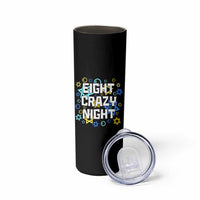 Funny Hanukkah Eight Crazy Night Skinny Tumbler Jewish Hebrew Chanukah David Stars - Wonder Print Shop