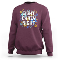 Funny Hanukkah Eight Crazy Night Sweatshirt Jewish Hebrew Chanukah David Stars - Wonder Print Shop