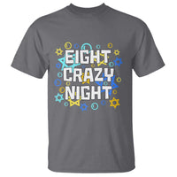 Funny Hanukkah Eight Crazy Night T Shirt Jewish Hebrew Chanukah David Stars - Wonder Print Shop