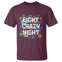 Funny Hanukkah Eight Crazy Night T Shirt Jewish Hebrew Chanukah David Stars - Wonder Print Shop