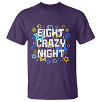 Funny Hanukkah Eight Crazy Night T Shirt Jewish Hebrew Chanukah David Stars - Wonder Print Shop