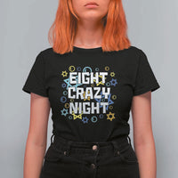 Funny Hanukkah Eight Crazy Night T Shirt For Women Jewish Hebrew Chanukah David Stars - Wonder Print Shop