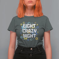 Funny Hanukkah Eight Crazy Night T Shirt For Women Jewish Hebrew Chanukah David Stars - Wonder Print Shop