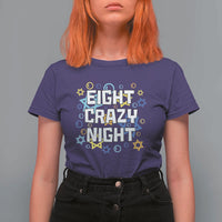 Funny Hanukkah Eight Crazy Night T Shirt For Women Jewish Hebrew Chanukah David Stars - Wonder Print Shop