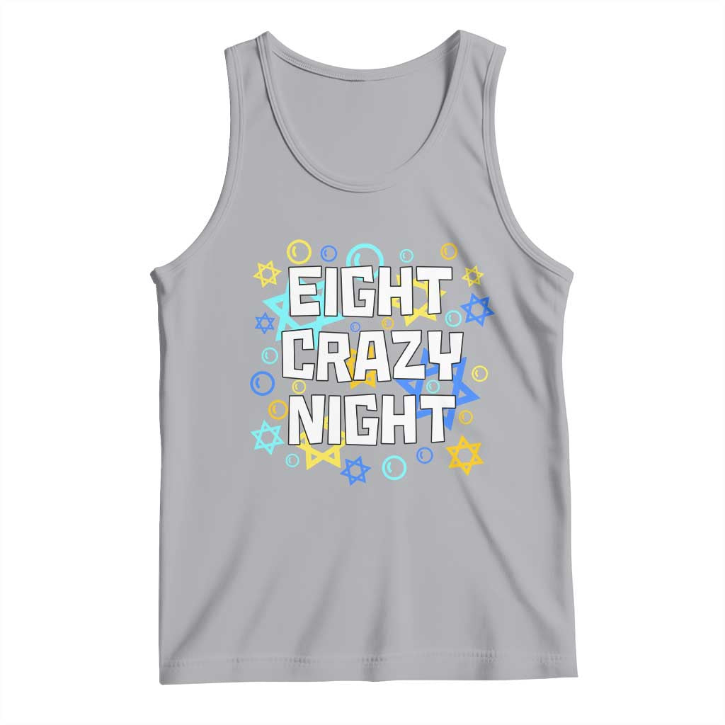 Funny Hanukkah Eight Crazy Night Tank Top Jewish Hebrew Chanukah David Stars - Wonder Print Shop
