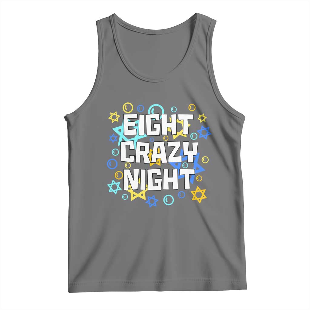 Funny Hanukkah Eight Crazy Night Tank Top Jewish Hebrew Chanukah David Stars - Wonder Print Shop