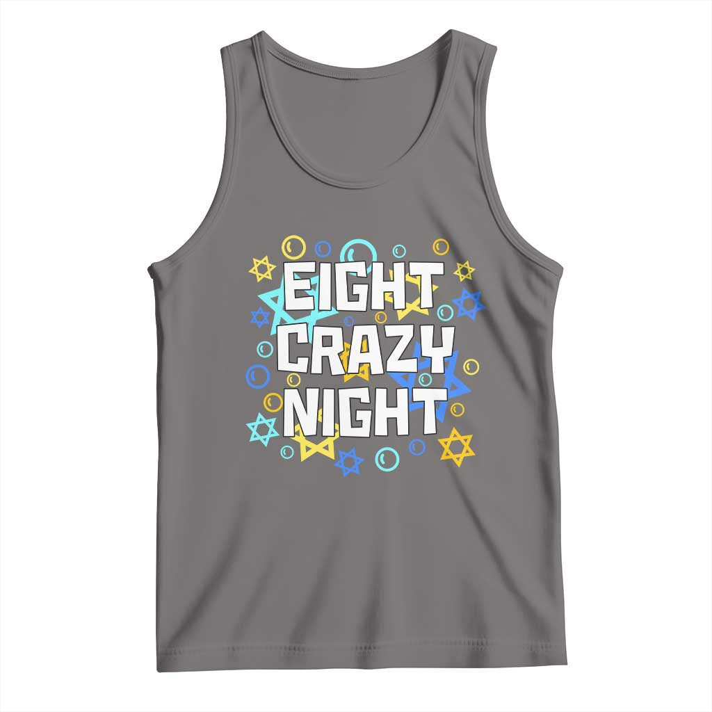 Funny Hanukkah Eight Crazy Night Tank Top Jewish Hebrew Chanukah David Stars - Wonder Print Shop