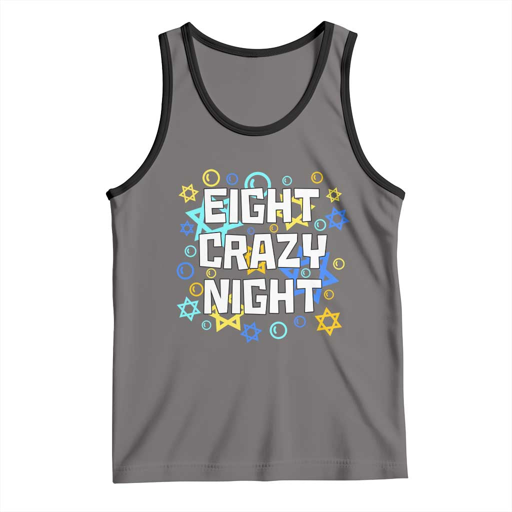Funny Hanukkah Eight Crazy Night Tank Top Jewish Hebrew Chanukah David Stars - Wonder Print Shop