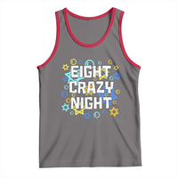 Funny Hanukkah Eight Crazy Night Tank Top Jewish Hebrew Chanukah David Stars - Wonder Print Shop