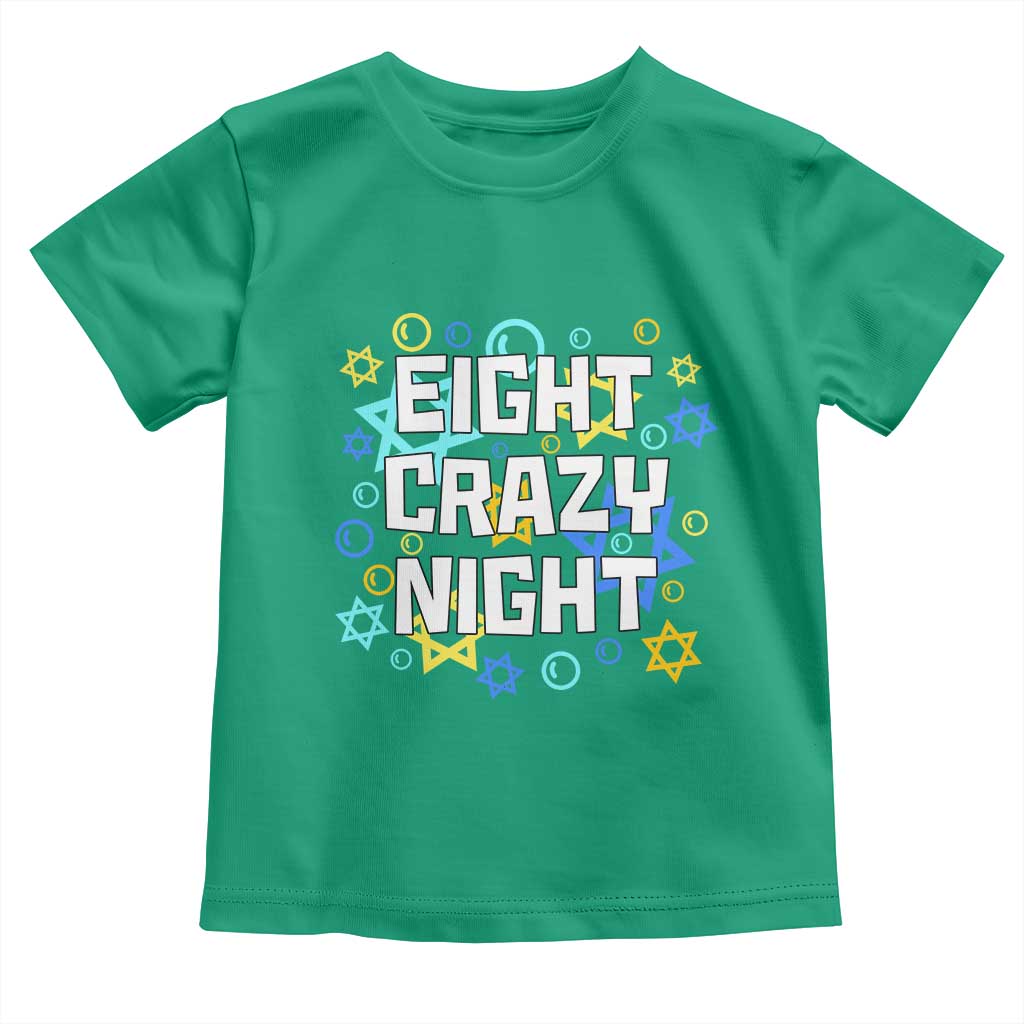 Funny Hanukkah Eight Crazy Night Toddler T Shirt Jewish Hebrew Chanukah David Stars - Wonder Print Shop