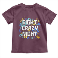 Funny Hanukkah Eight Crazy Night Toddler T Shirt Jewish Hebrew Chanukah David Stars - Wonder Print Shop