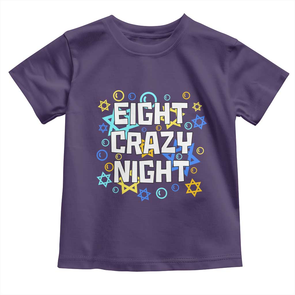 Funny Hanukkah Eight Crazy Night Toddler T Shirt Jewish Hebrew Chanukah David Stars - Wonder Print Shop