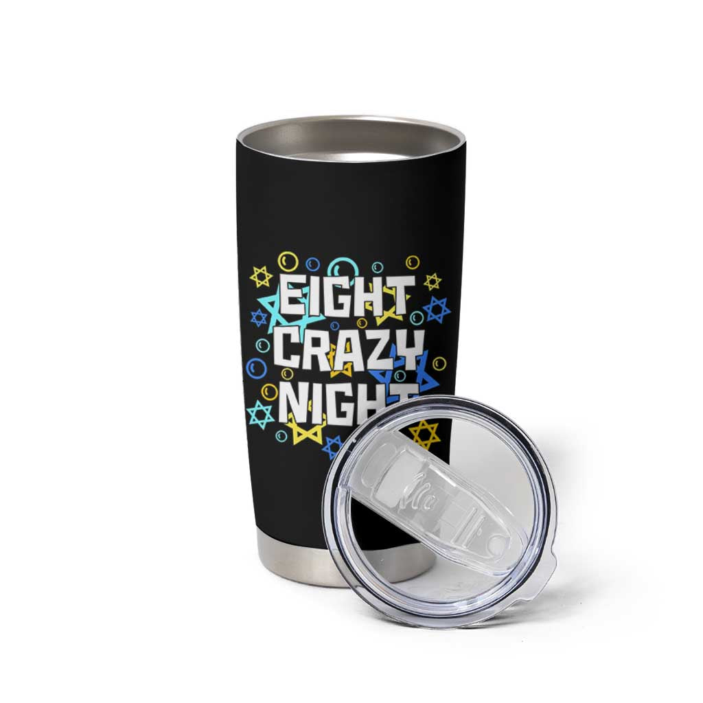Funny Hanukkah Eight Crazy Night Tumbler Cup Jewish Hebrew Chanukah David Stars - Wonder Print Shop