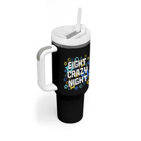 Funny Hanukkah Eight Crazy Night Tumbler With Handle Jewish Hebrew Chanukah David Stars - Wonder Print Shop