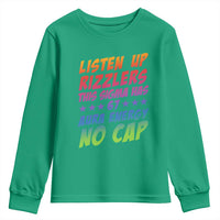 Funny Listen Up Rizzlers This Sigma Has 67 Aura Energy No Cap Youth Sweatshirt - Wonder Print Shop