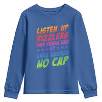 Funny Listen Up Rizzlers This Sigma Has 67 Aura Energy No Cap Youth Sweatshirt - Wonder Print Shop