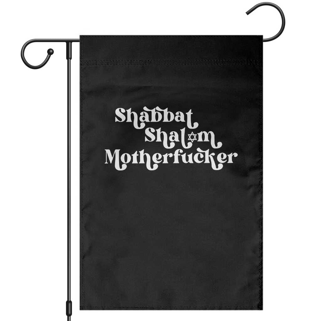 Funny Shabbat Shalom Motherfucker Garden Flag Jewish Kosher - Wonder Print Shop