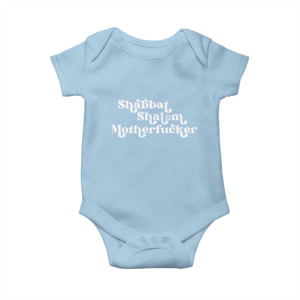 Funny Shabbat Shalom Motherfucker Baby Onesie Jewish Kosher - Wonder Print Shop
