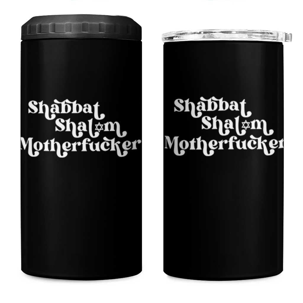 Funny Shabbat Shalom Motherfucker 4 in 1 Can Cooler Tumbler Jewish Kosher - Wonder Print Shop