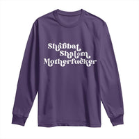 Funny Shabbat Shalom Motherfucker Long Sleeve Shirt Jewish Kosher - Wonder Print Shop