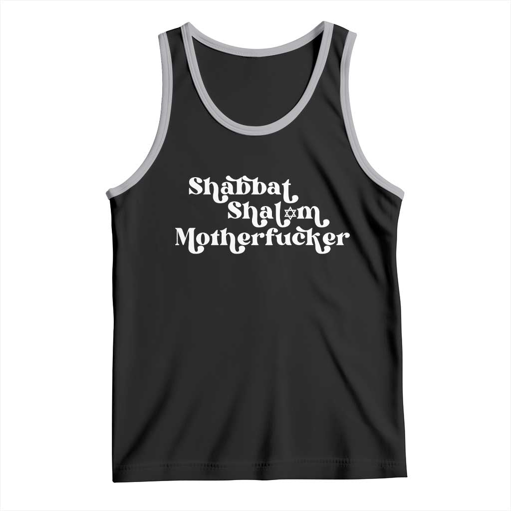Funny Shabbat Shalom Motherfucker Tank Top Jewish Kosher - Wonder Print Shop