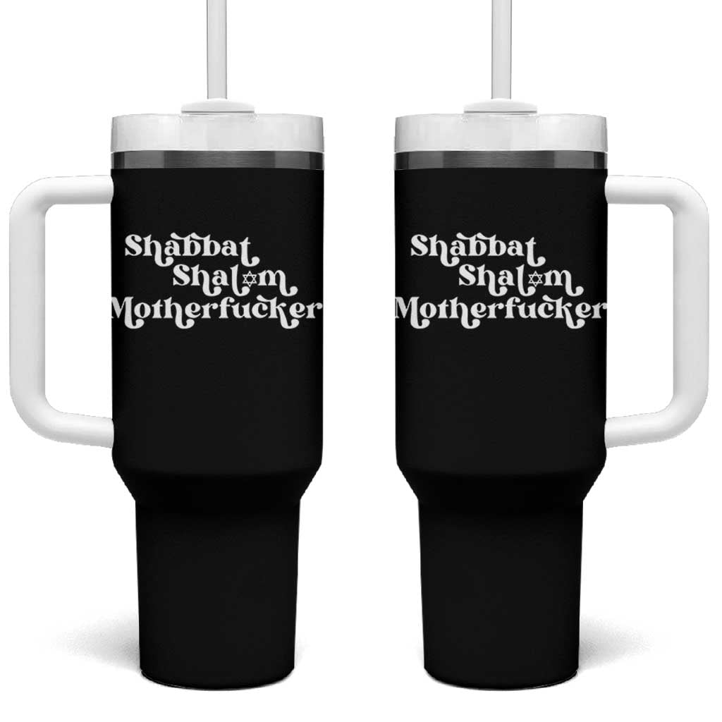 Funny Shabbat Shalom Motherfucker Tumbler With Handle Jewish Kosher - Wonder Print Shop