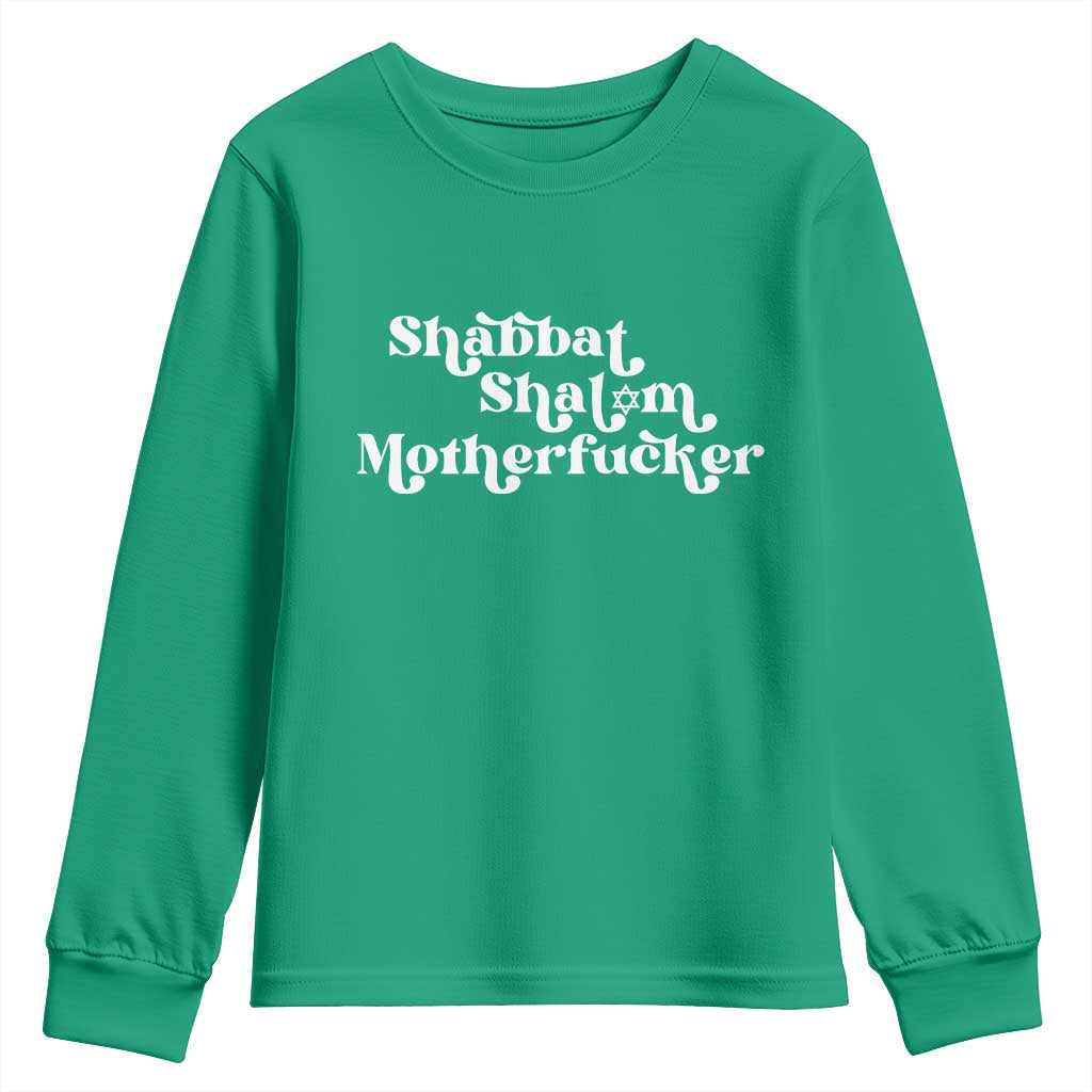 Funny Shabbat Shalom Motherfucker Youth Sweatshirt Jewish Kosher - Wonder Print Shop