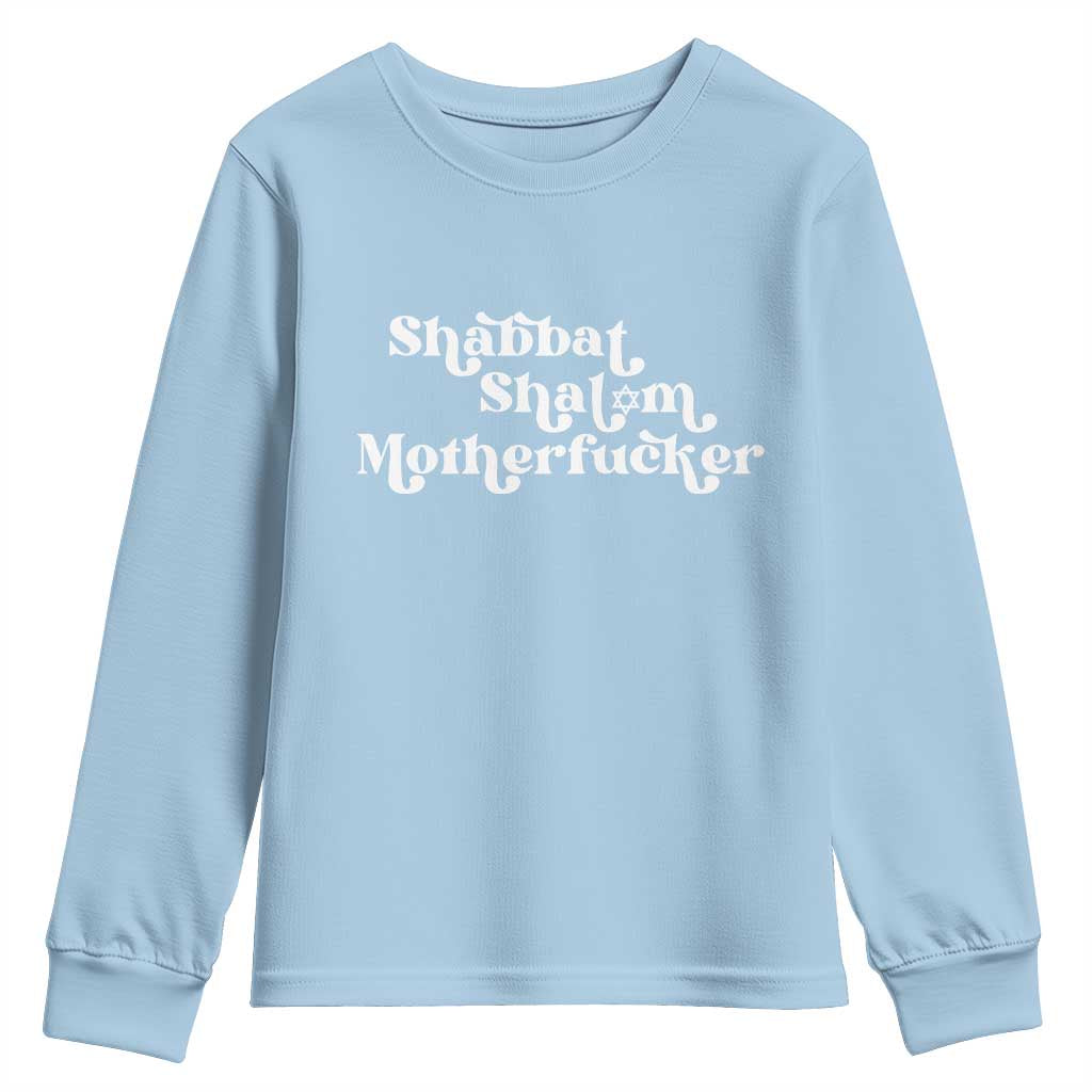 Funny Shabbat Shalom Motherfucker Youth Sweatshirt Jewish Kosher - Wonder Print Shop