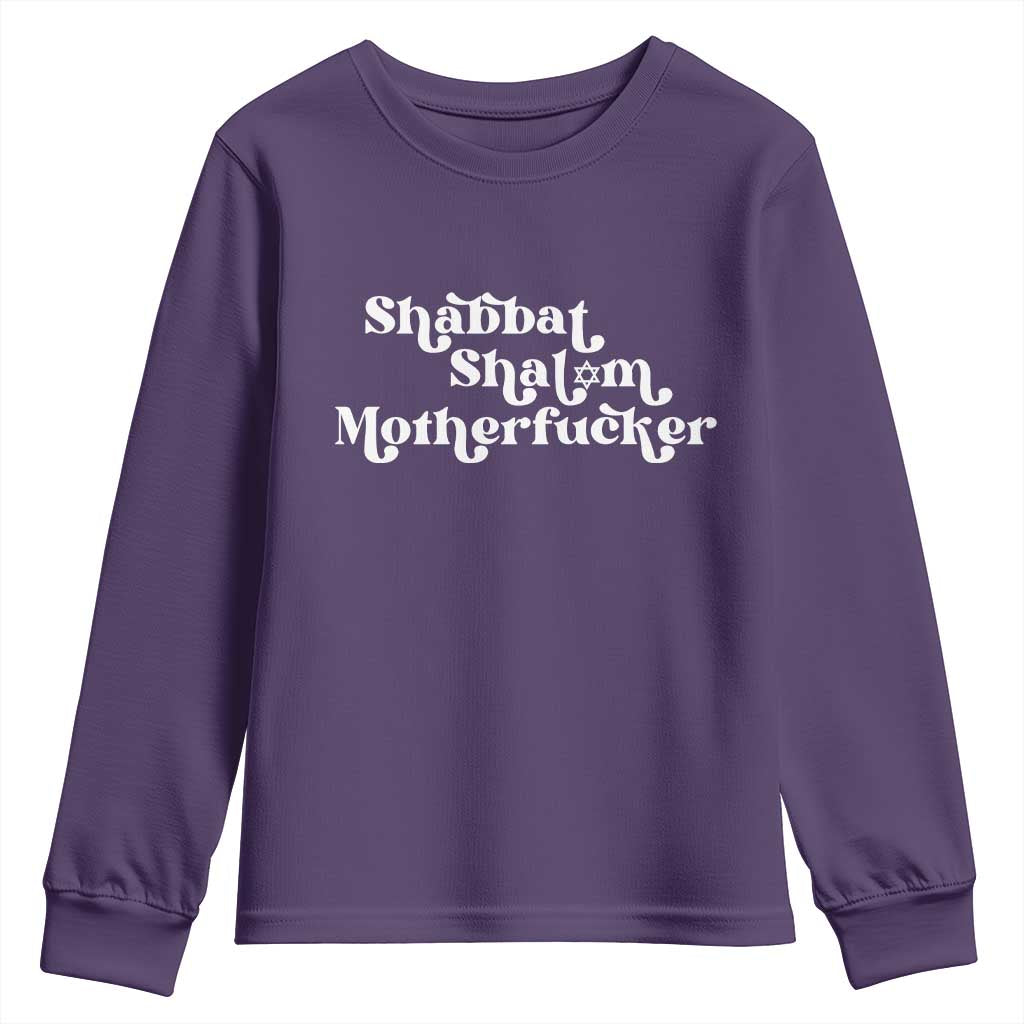 Funny Shabbat Shalom Motherfucker Youth Sweatshirt Jewish Kosher - Wonder Print Shop