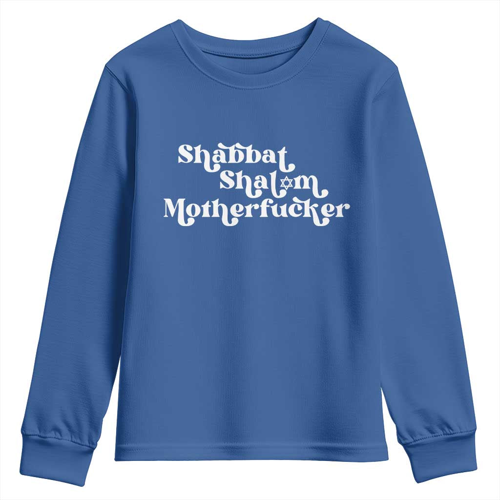 Funny Shabbat Shalom Motherfucker Youth Sweatshirt Jewish Kosher - Wonder Print Shop