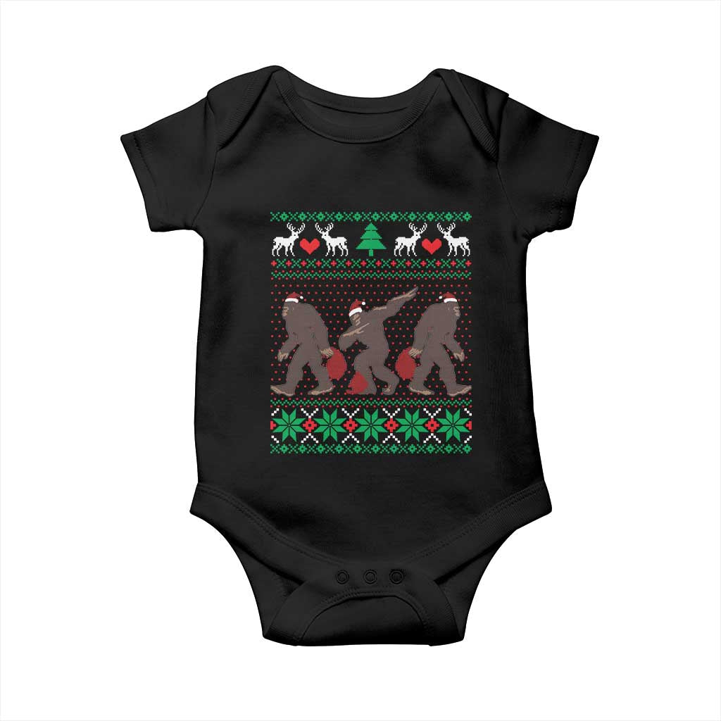 Funny Santa Bigfoot Squad Christmas Baby Onesie